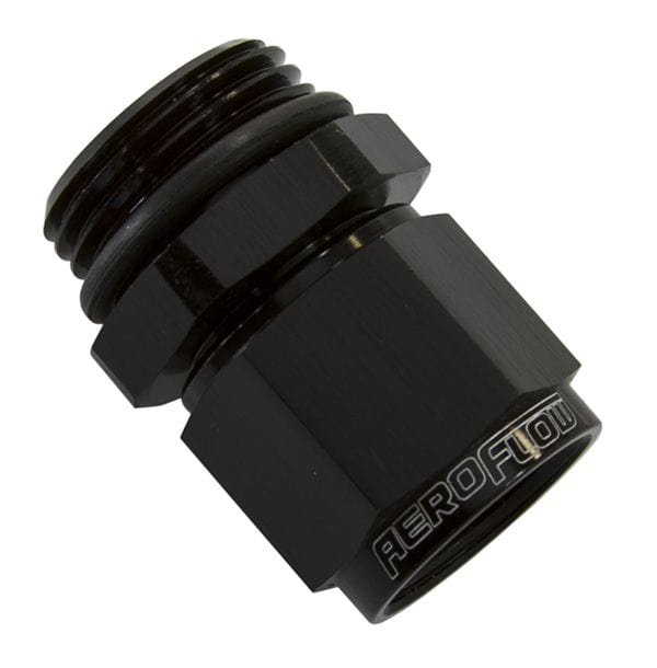Aeroflow Performance Black Finish Aeroflow Male -12 ORB to Female -8AN Swivel Adapter AF907-08-12BLK SR