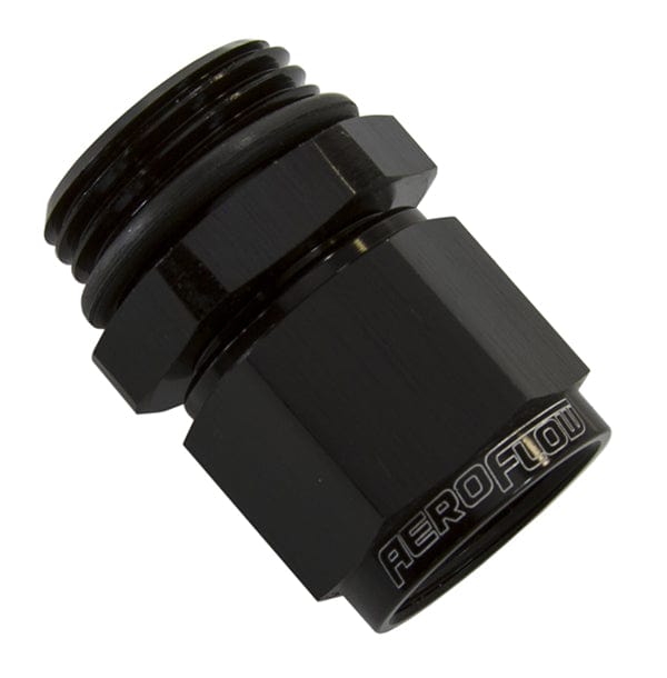 Aeroflow Performance Black Finish Aeroflow Male -6 ORB to Female -6AN Swivel Adapter AF907-06BLK SR