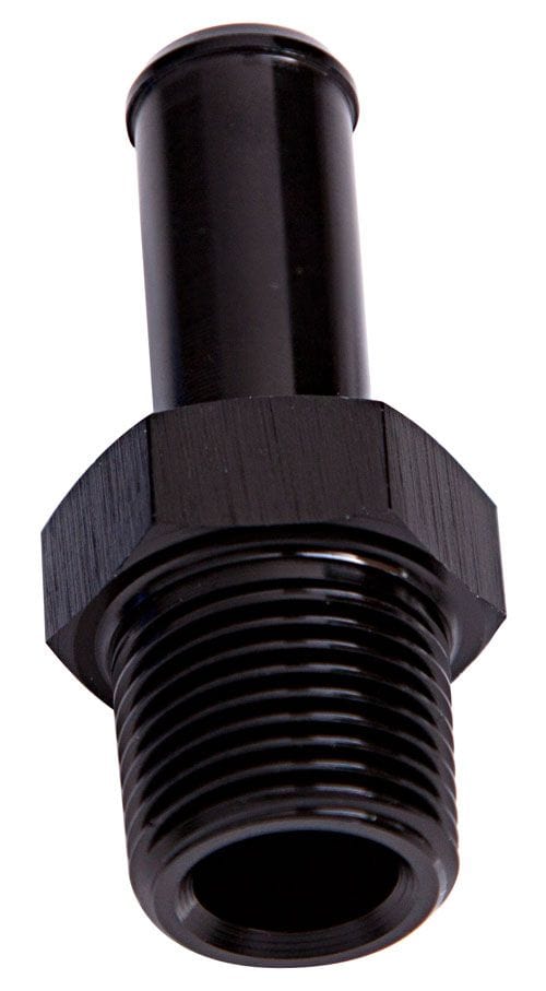 Aeroflow Performance Black Finish Aeroflow Male NPT to Barb Straight Adapter 3/8" to 1/2" AF841-08BLK SR