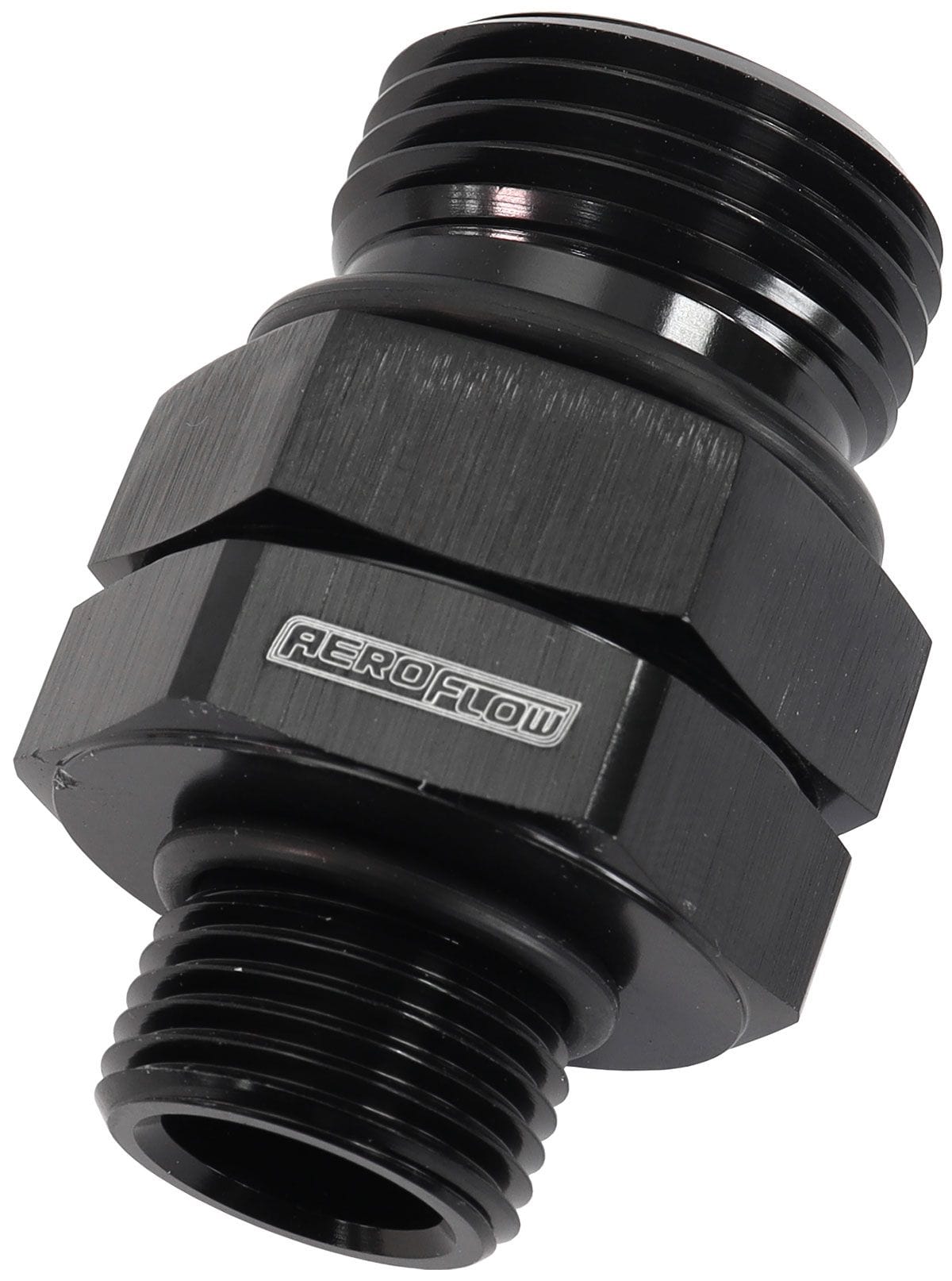 Aeroflow Performance Black Finish Aeroflow ORB Male to Male Swivel -10 ORB to 3/8" NPT AF929-10-06BLK SR