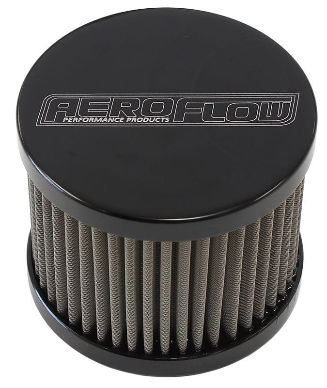 Aeroflow Performance Black Finish. Aeroflow Stainless Steel Billet Breather with -8AN Female Thread AF77-2002BLK SR