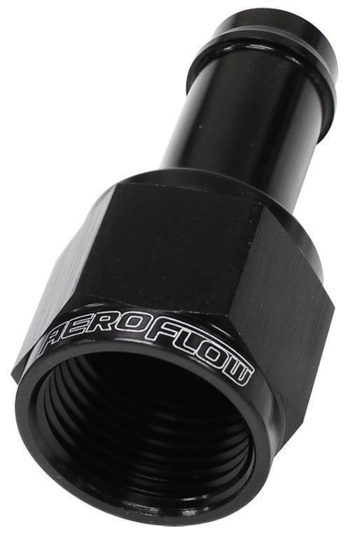 Aeroflow Performance Black Finish Aeroflow Straight Hose Barb 1/2" to -8AN Female AF411-08BLK SR
