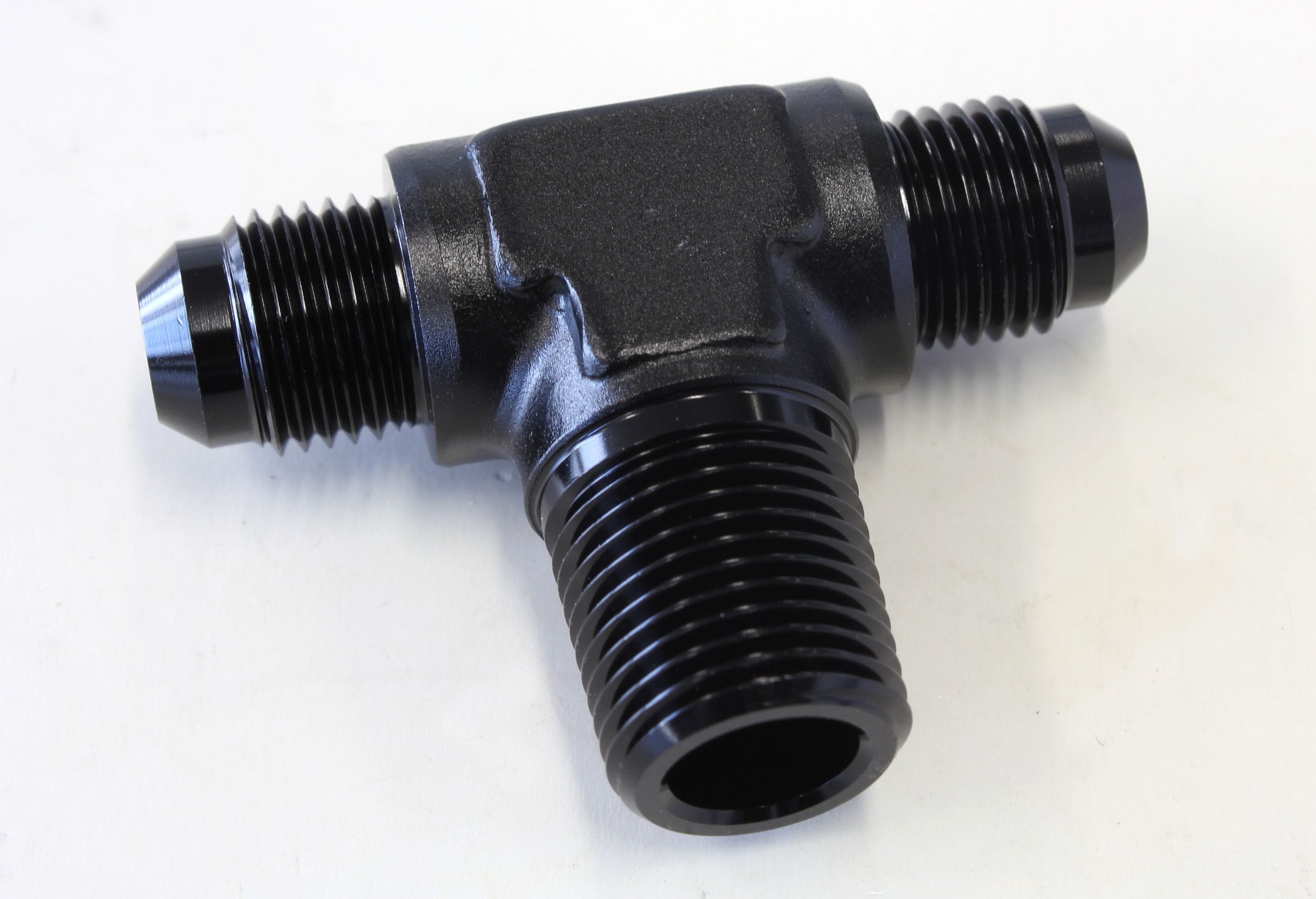 Aeroflow Performance Black Finish Aeroflow Tee with NPT On Side 3/8" to -6AN AF825-06-06BLK SR