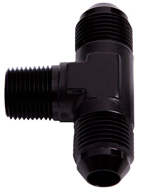 Aeroflow Performance Black Finish Aeroflow Tee with NPT On Side 3/8" to -8AN AF825-08BLK SR