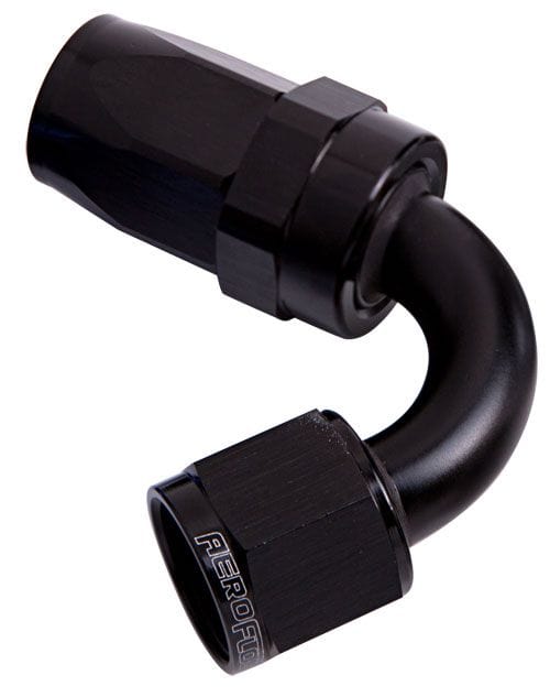Aeroflow Performance Black Finish. Suit 100 & 450 Series Aeroflow 100 Series Taper 120° Swivel Hose End -8AN AF104-08BLK SR