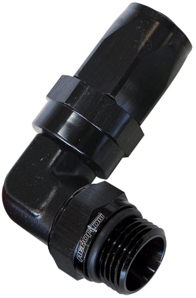 Aeroflow Performance Black Finish. Suit 100 & 450 Series Hose Aeroflow ORB Taper Swivel 90° Hose End -16AN to -16AN AF849-16-16BLK SR