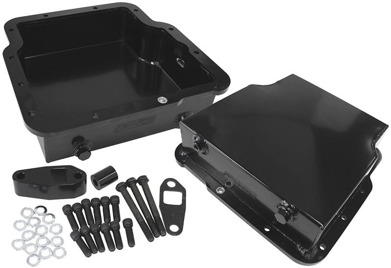 Aeroflow Performance Black Finish. Suit Holden Trimatic Aeroflow 3.25" Deep Fabricated Transmission Pan including Filter Extension AF72-3005BLK SR