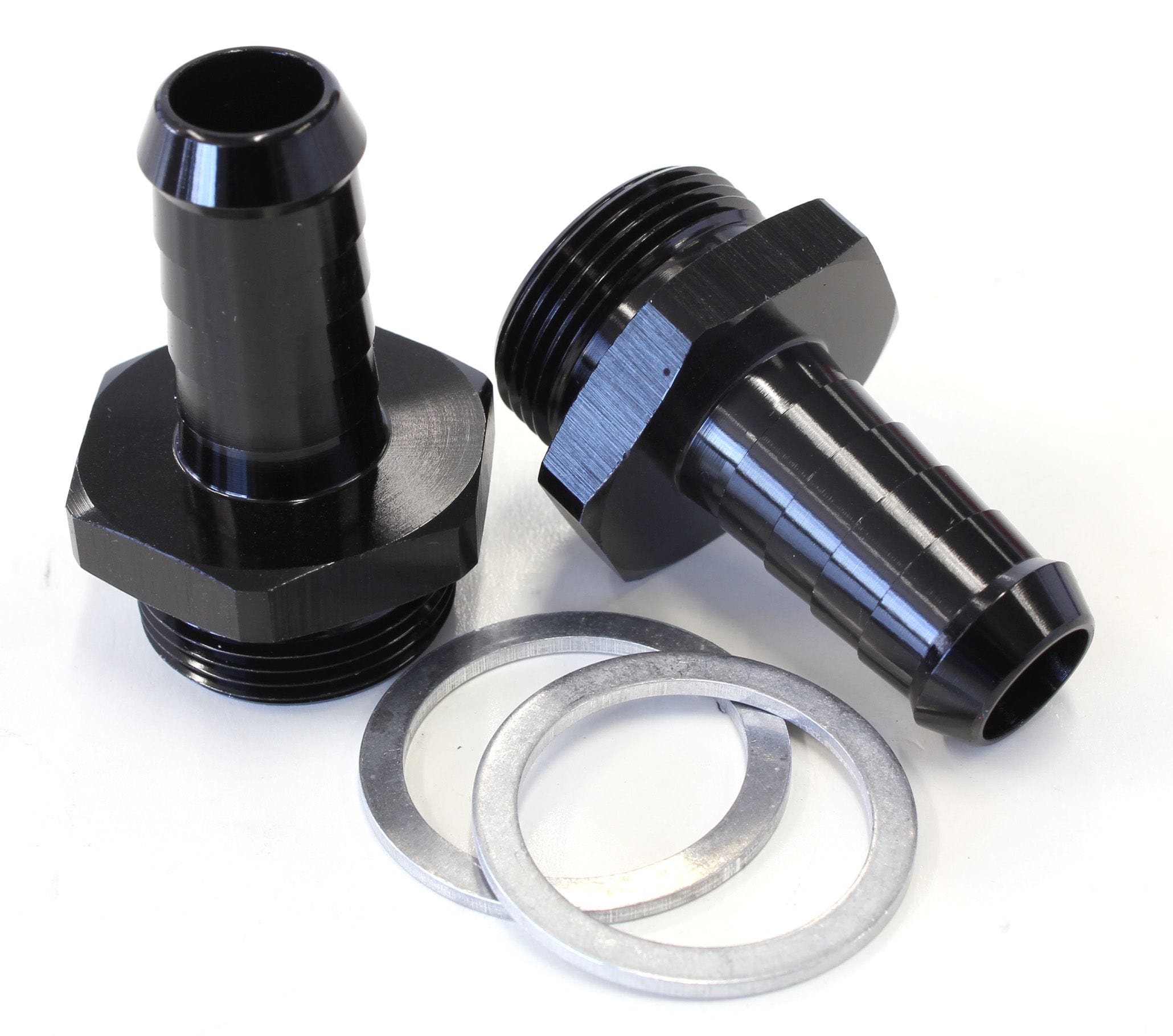 Aeroflow Performance Black Finish. Suit Holley Inlet Feed Aeroflow Carburettor Adapter - Male 1/2" Barb to 7/8" x 20 AF700-02BLK SR
