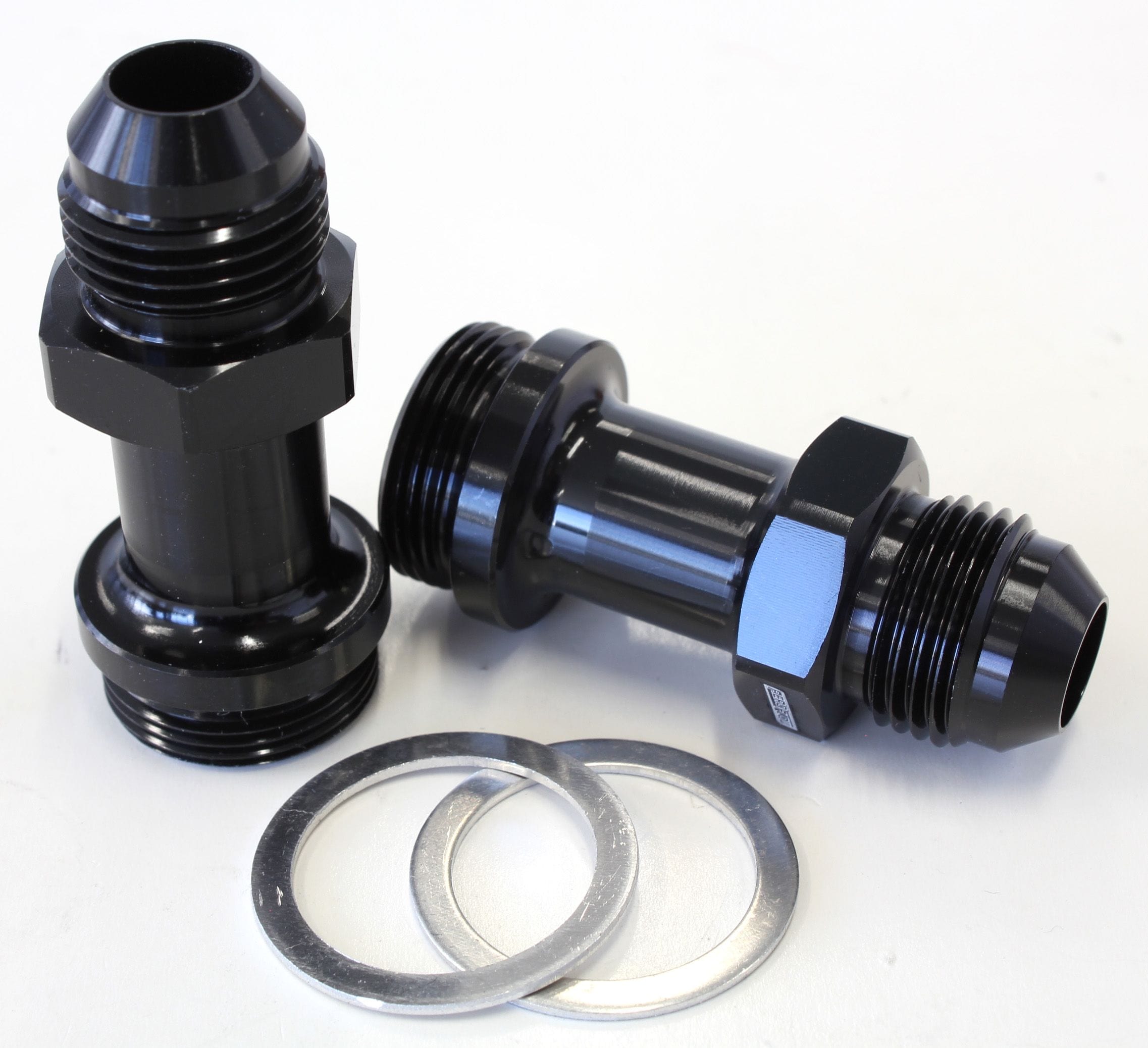 Aeroflow Performance Black Finish. Suit Holley Inlet Feed Aeroflow Carburettor Adapter - Male 7/8" x 20 to -8AN AF700-08BLK SR