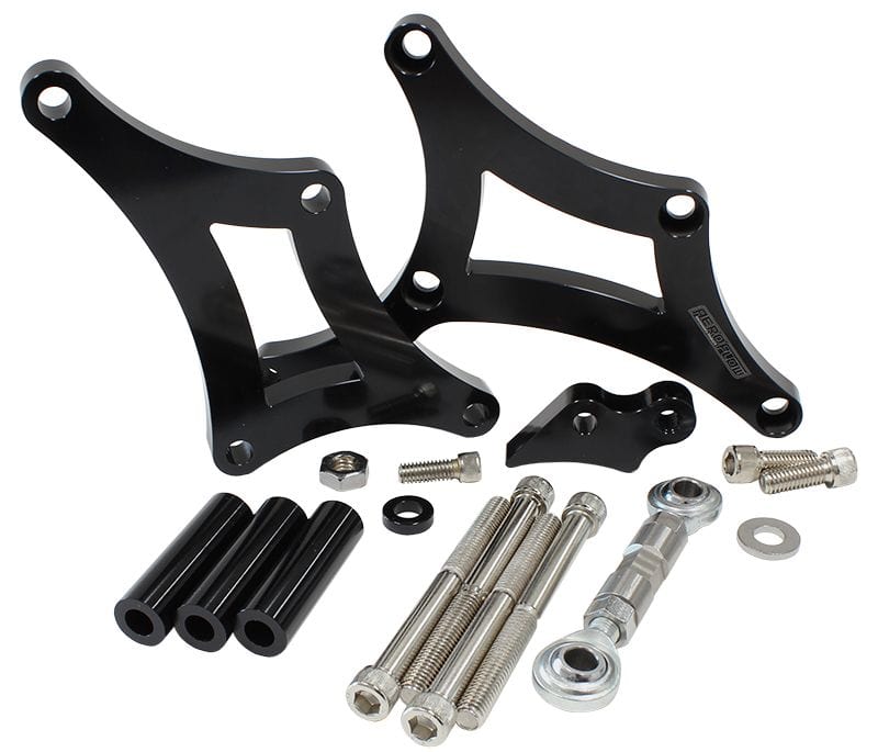 Aeroflow Performance Black Finish. Suit Torana V8 LH-LX-UC, driver side Aeroflow Low Mount Billet Alternator Bracket AF64-4035BLK SR