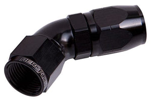 Aeroflow 550 Series Cutter One-Piece Full Flow Swivel 45° Hose End -10AN AF552-10BLK