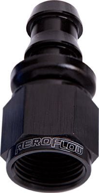 Aeroflow 400 / 510 Series Full Flow Push Lock Straight Hose End -6AN AF401-06BLK