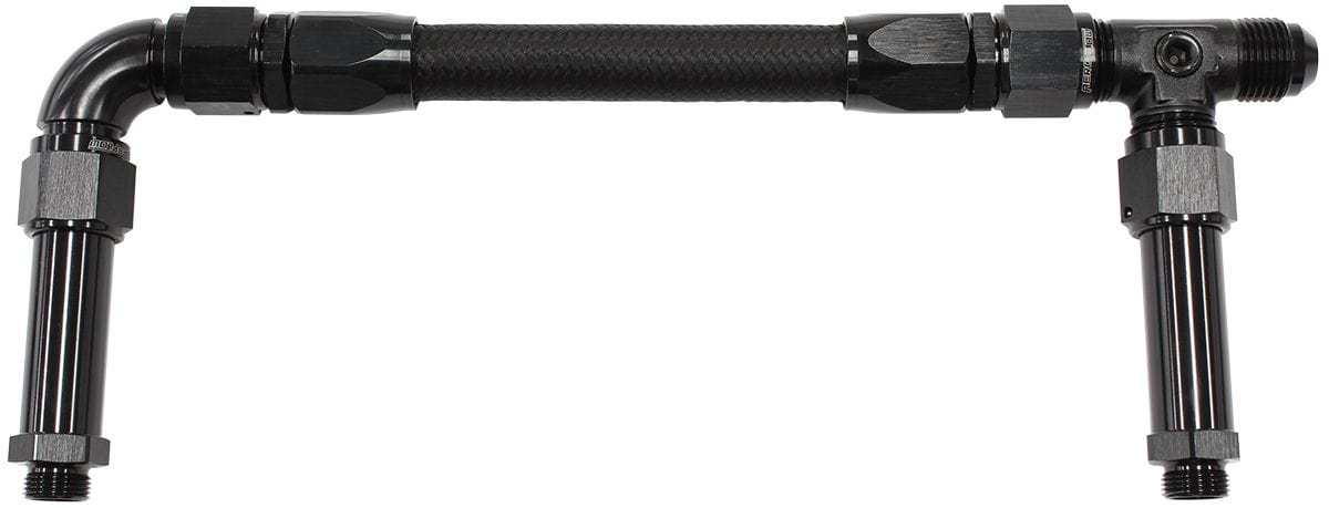 Aeroflow Performance Black Finish. Suits Barry Grant/Demon Dual Fuel Line Aeroflow Carburettor Inlet Rail Kit -8AN AF161-08BLK SR