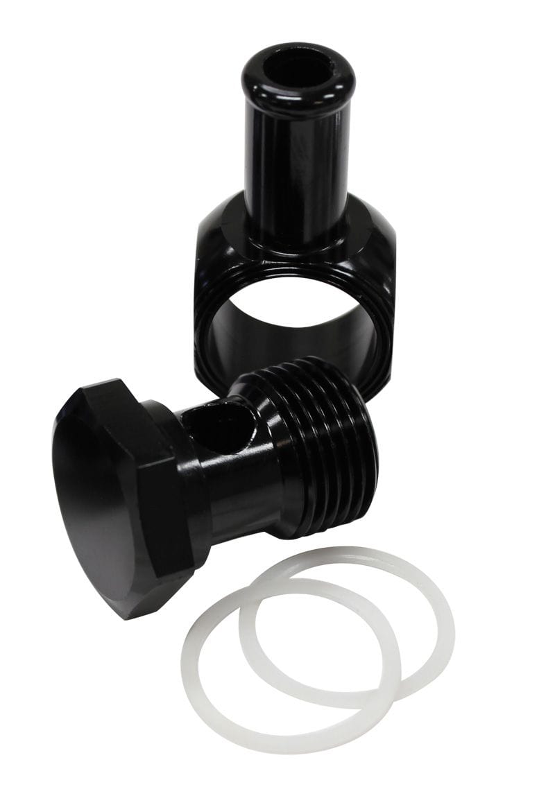 Aeroflow Performance Black Finish. Suits Edelbrock Carburettors Aeroflow Alloy AN Banjo with Bolt 5/8" to 3/8 Barb AF164-06BLK SR