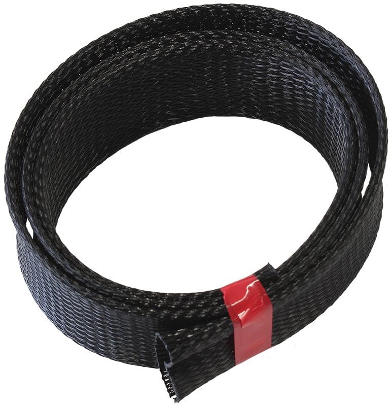 Aeroflow Performance Black Finish, Tight Weave High Coverage Aeroflow Flex Braid Wrap 1-1/2" (38.10mm) I.D. 7.6 Meter Length AF91-7553 SR
