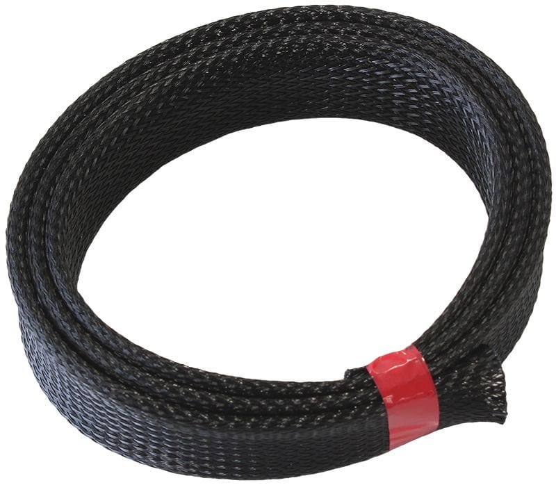 Aeroflow Performance Black Finish, Tight Weave High Coverage Aeroflow Flex Braid Wrap 1" (25.40mm) I.D. 1 Meter Length AF91-7052 SR