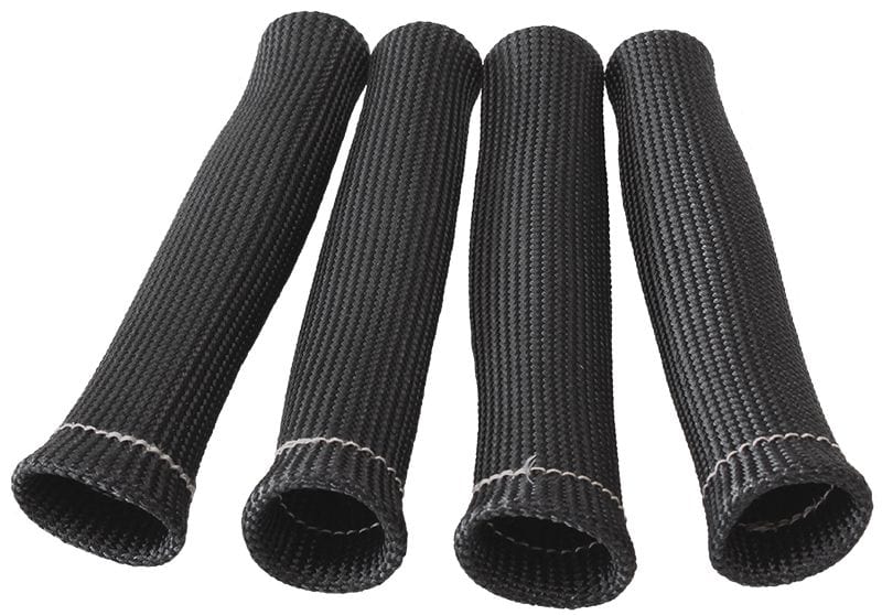 Aeroflow Performance Black slip on design, withstands 500°F direct heat & 2000°F radiant h Aeroflow Spark Plug Boot Protector - 150mm Length AF91-6050 SR