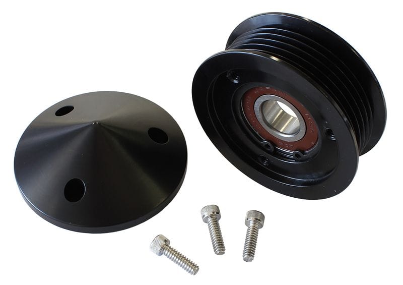 Aeroflow Performance Black With Nose Cover & Bolts Aeroflow Replacement GM LS Tensioner Pulley AF59-4031BLK SR