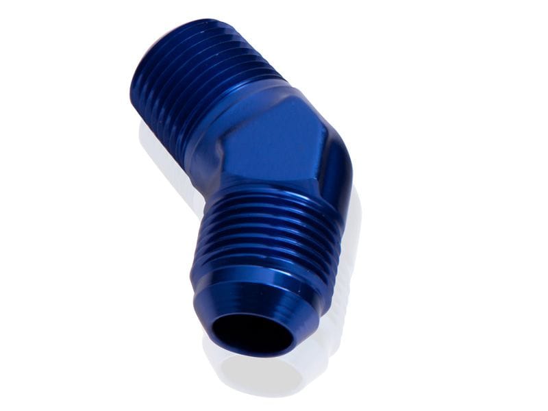 Aeroflow Performance Blue Aeroflow 45° NPT to Male Flare Adapter 1/2" to -6AN AF823-06-08 SR