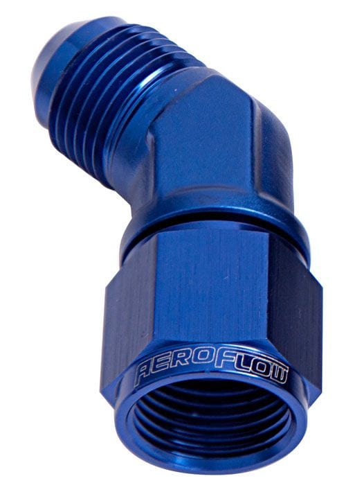 Aeroflow Performance Blue Finish Aeroflow 45° Female/Male Flare Swivel -10AN AF142-10 SR