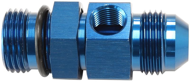 Aeroflow Performance Blue Finish Aeroflow -8ORB to -8AN Extension with 1/8" Port AF904-08 SR