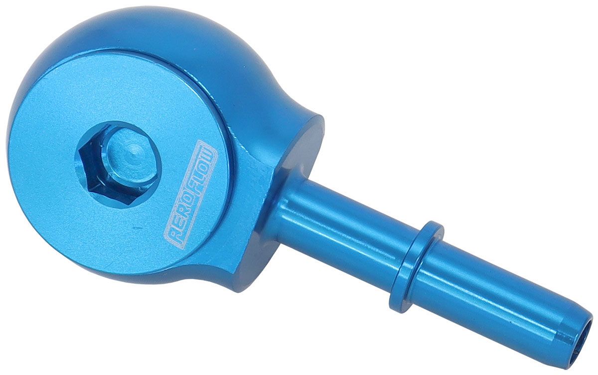 Aeroflow Performance Blue Finish Aeroflow 90° Low Profile -8ORB to EFI Push On 3/8" Barb AF969-06-08 SR