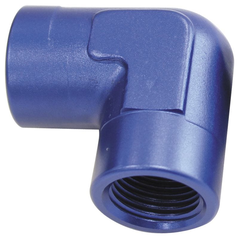 Aeroflow Performance Blue Finish Aeroflow 90° NPT Female Adapter - 3/8" AF913-06 SR