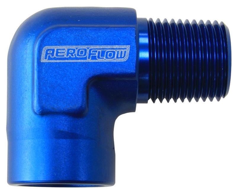 Aeroflow Performance Blue Finish Aeroflow 90° NPT Female to Male NPT Fitting 1" AF914-16 SR