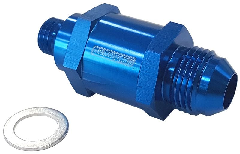 Aeroflow Performance Blue Finish Aeroflow EFI Fuel Pump Check Valve -6AN (M12 x 1.5mm) AF615-06 SR