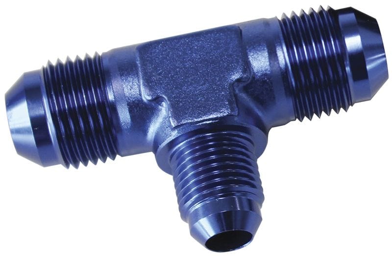 Aeroflow Performance Blue Finish Aeroflow Flare AN Stepped Tee -10AN with -8AN on the side AF831-08-10 SR
