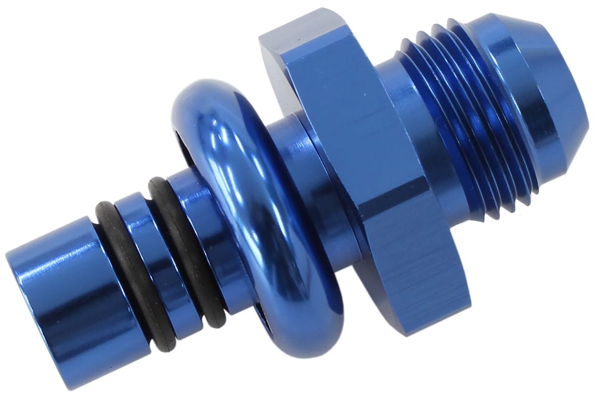 Aeroflow Performance Blue Finish Aeroflow Ford EFI Regulator Adapter -8AN with .550" Shank AF64-5508 SR