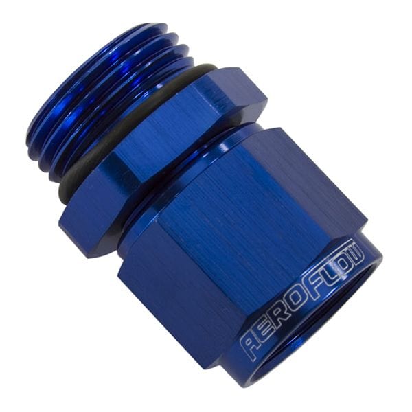 Aeroflow Performance Blue Finish Aeroflow Male -12 ORB to Female -8AN Swivel Adapter AF907-08-12 SR
