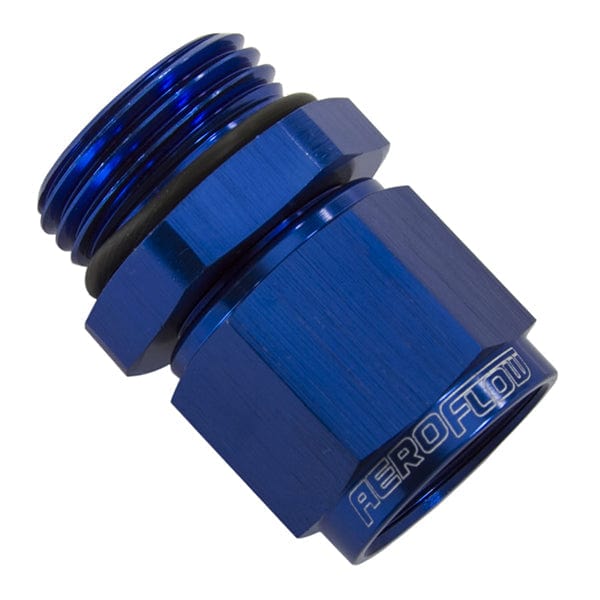 Aeroflow Performance Blue Finish Aeroflow Male -6 ORB to Female -6AN Swivel Adapter AF907-06 SR