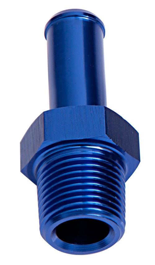 Aeroflow Performance Blue Finish Aeroflow Male NPT to Barb Straight Adapter 1/2" to 1/2" AF841-08-08 SR