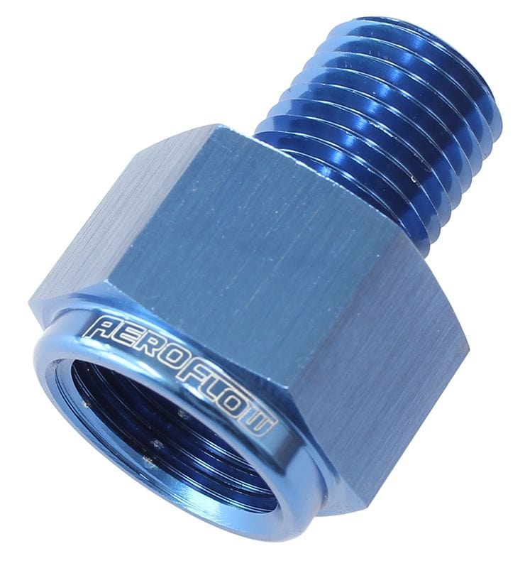 Aeroflow Performance Blue Finish Aeroflow NPT Pipe Reducer 1/8" to 1/4" AF912-02-04 SR