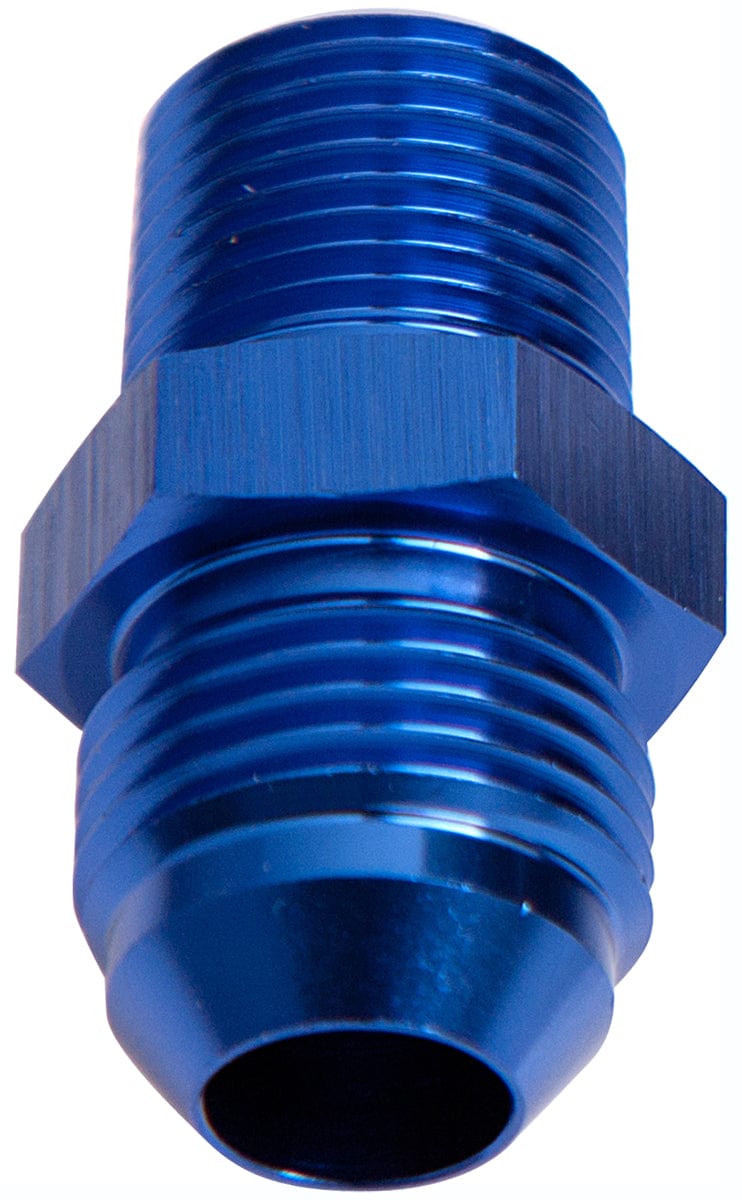 Aeroflow Performance Blue Finish Aeroflow NPT to Straight Male Flare Adapter 1/4" to -10AN AF816-10-04 SR