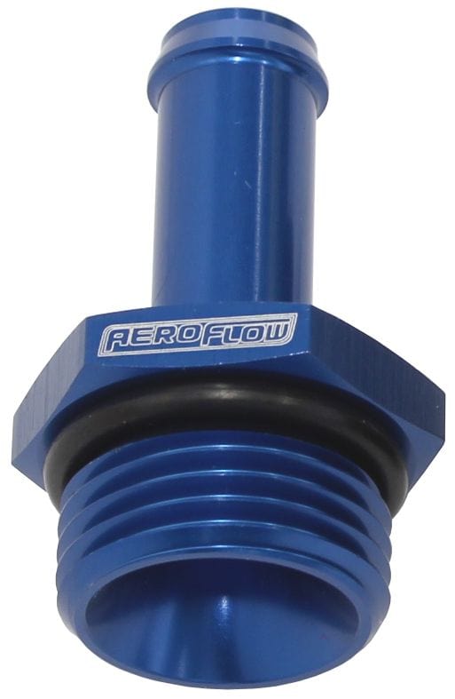 Aeroflow Performance Blue Finish Aeroflow Straight Hose Barb 3/8" to -6 ORB AF414-06-06 SR