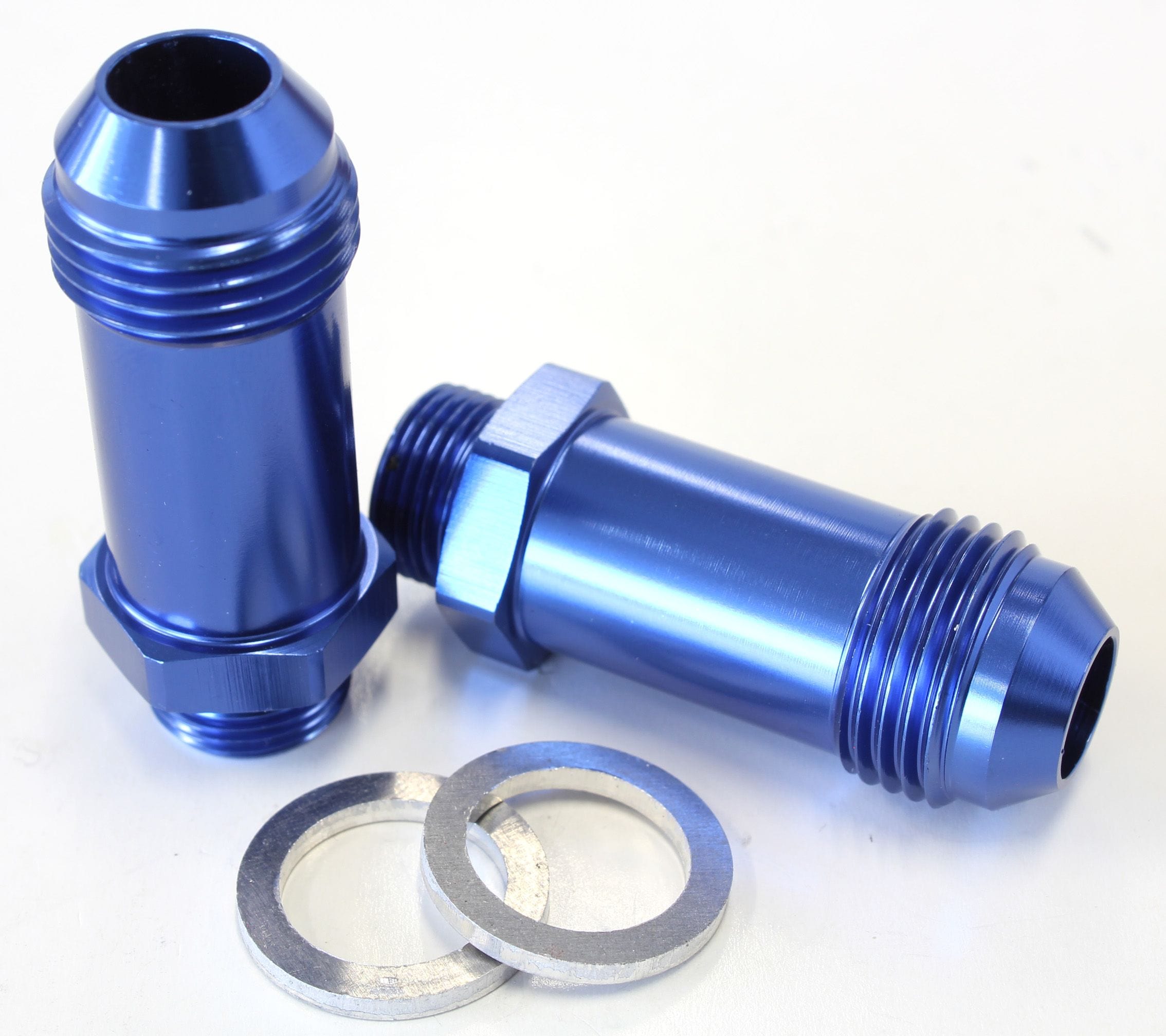 Aeroflow Performance Blue Finish. Suit Demon / Holley Inlet Aeroflow Carburettor Adapter - Male 9/16" x 24 to -8AN AF701-08 SR