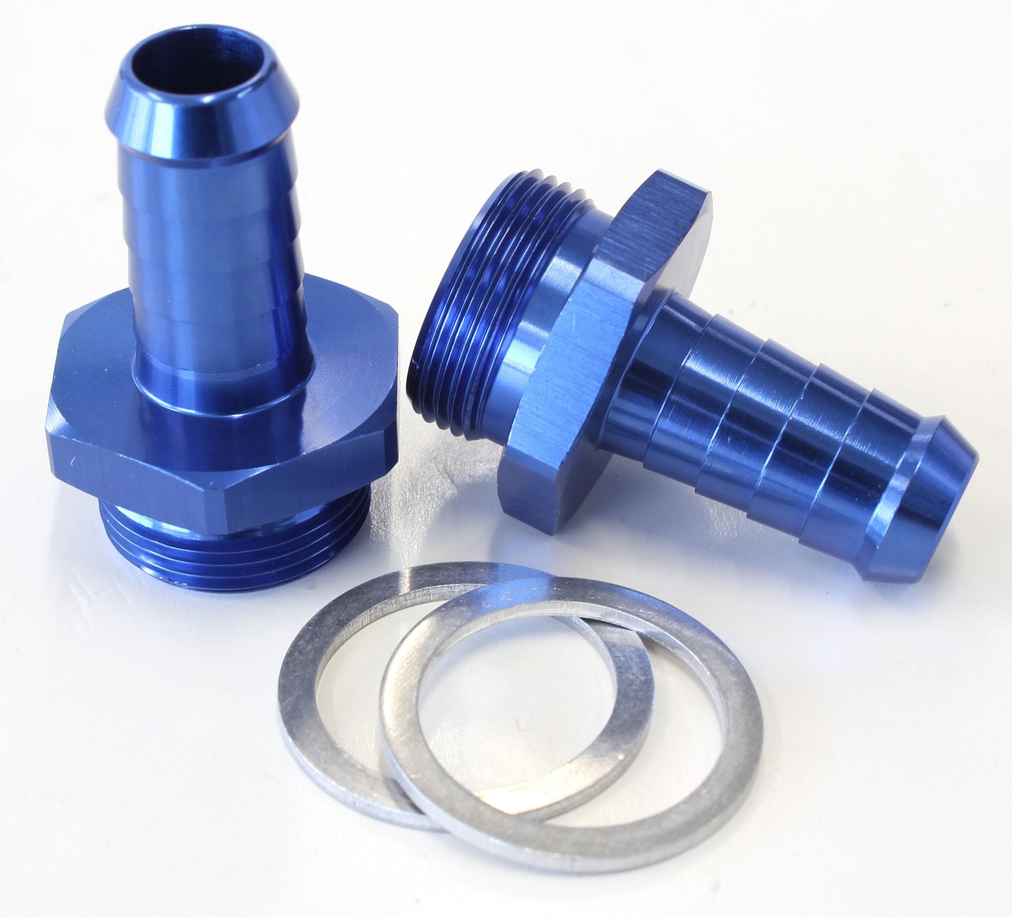 Aeroflow Performance Blue Finish. Suit Holley Inlet Feed Aeroflow Carburettor Adapter - Male 1/2" Barb to 7/8" x 20 AF700-02 SR