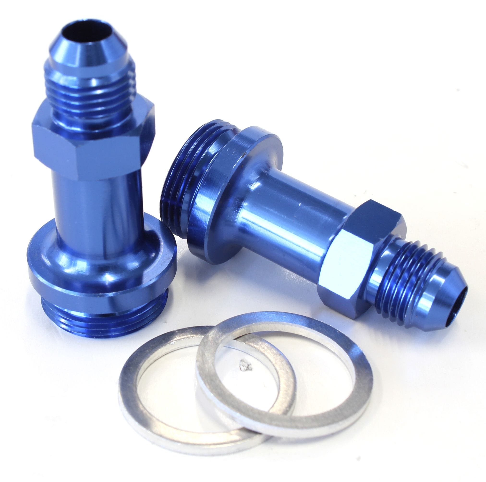 Aeroflow Performance Blue Finish. Suit Holley Inlet Feed Aeroflow Carburettor Adapter - Male 7/8" to -6AN 1-3/4" Long AF700-06-L SR