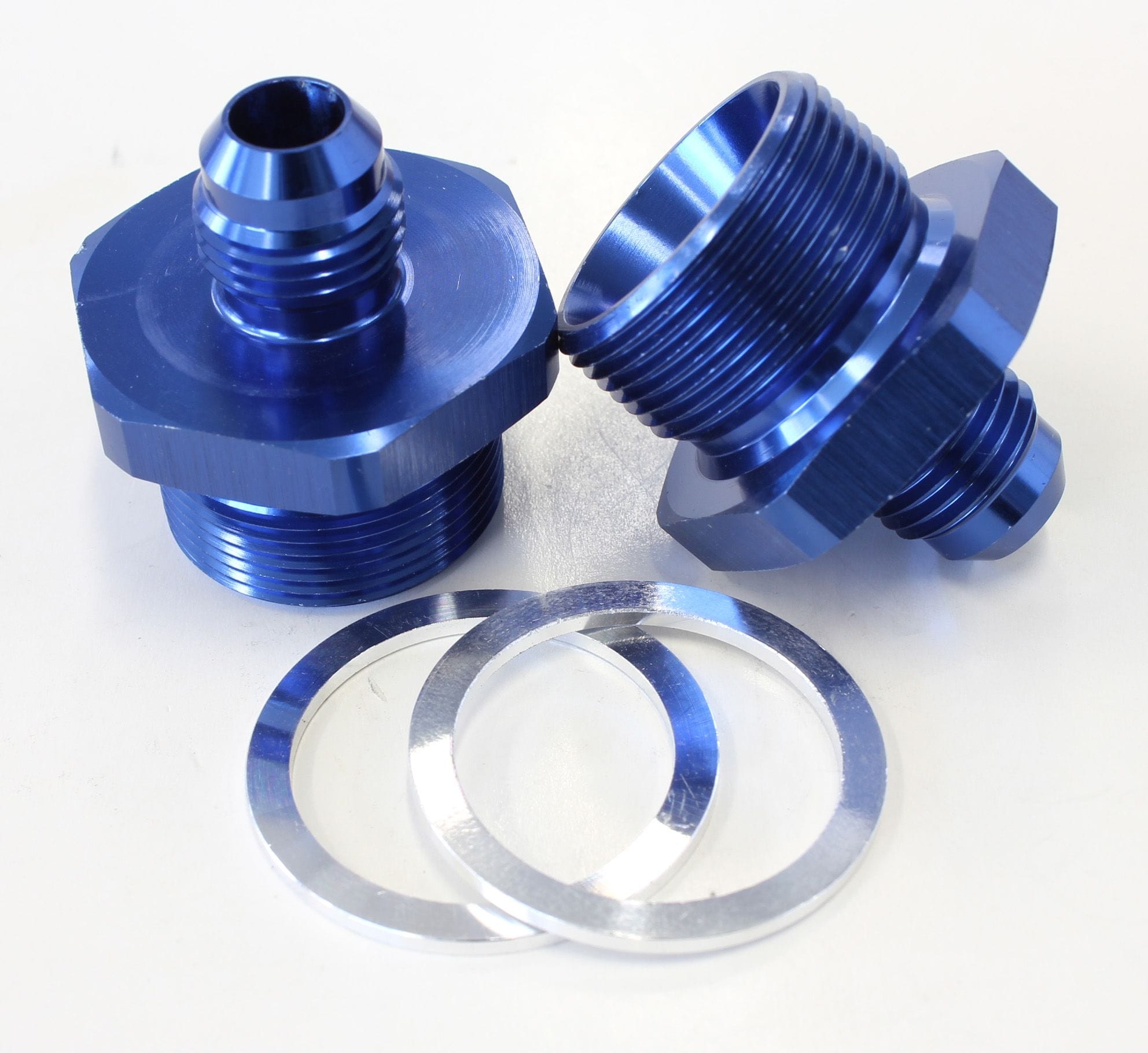 Aeroflow Performance Blue Finish. Suit Quadrajet Inlet Feed Aeroflow Carburettor Adapter - Male -6AN to 1" x 20 AF708-06 SR