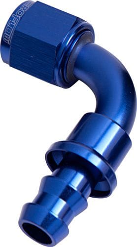 Aeroflow Performance Blue Finish. Suits 400 & 500 Series Hose Aeroflow 400 Series Push Lock 90° Hose End -4AN AF403-04 SR