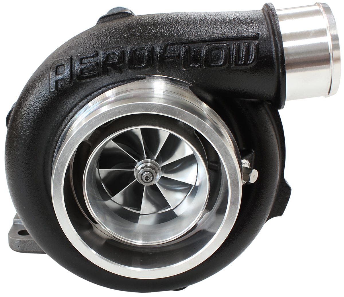 Aeroflow Performance External Wastegate, T3 Inlet Flange, V-Band Exhaust Flange Aeroflow BOOSTED 5855 .82 Turbocharger 750HP, Hi Temp Black Finish AF8005-3006BLK SR