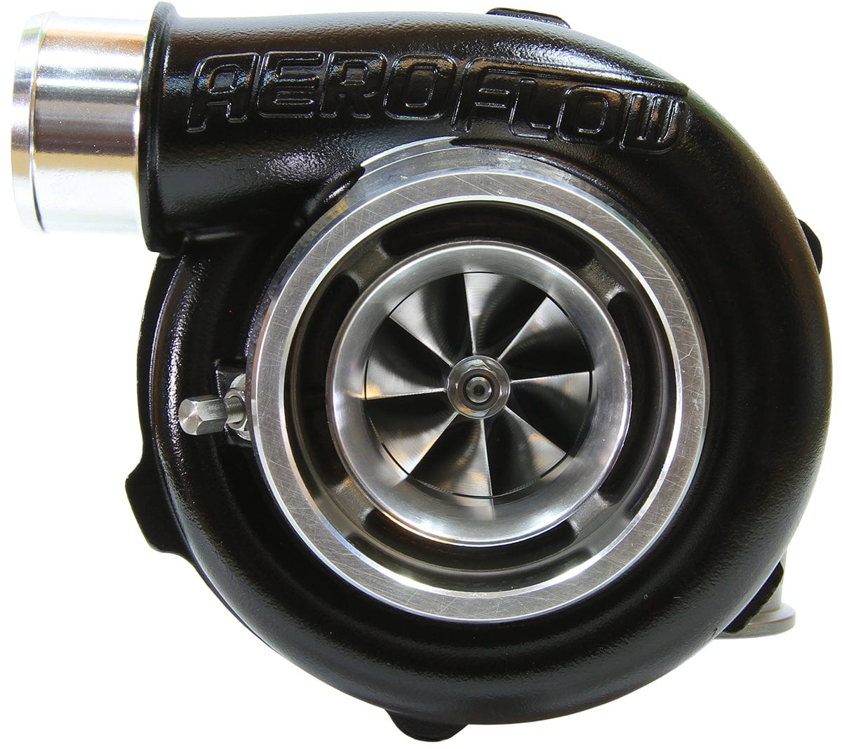 Aeroflow Performance External Wastegate, V-Band Inlet & Exhaust Flanges Aeroflow BOOSTED 5455 1.01 Reverse Rotation Turbocharger 650HP, Hi Temp Black Finish AF80 SR
