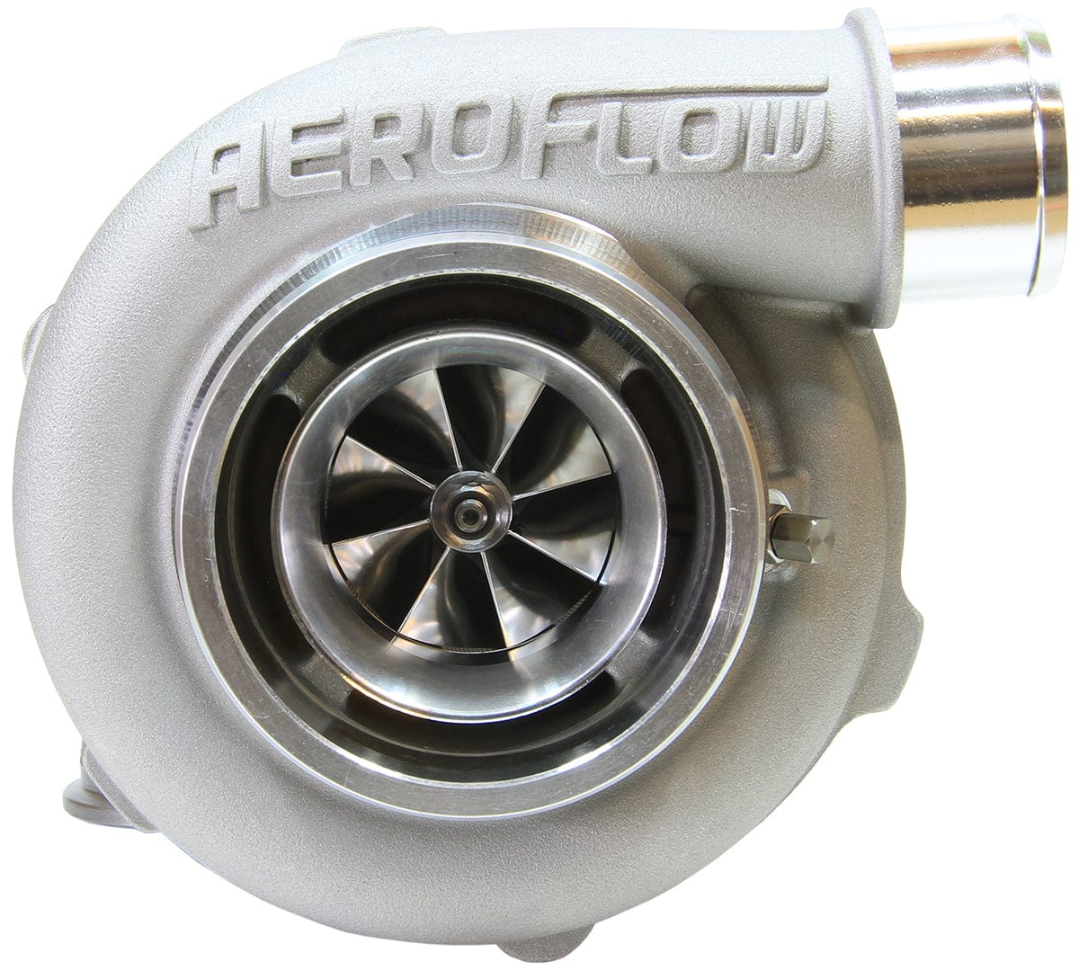 Aeroflow Performance External Wastegate, V-Band Inlet & Exhaust Flanges Aeroflow BOOSTED 5455 V-Band .83 Turbocharger 650HP, Natural Cast Finish AF8005-3031 SR