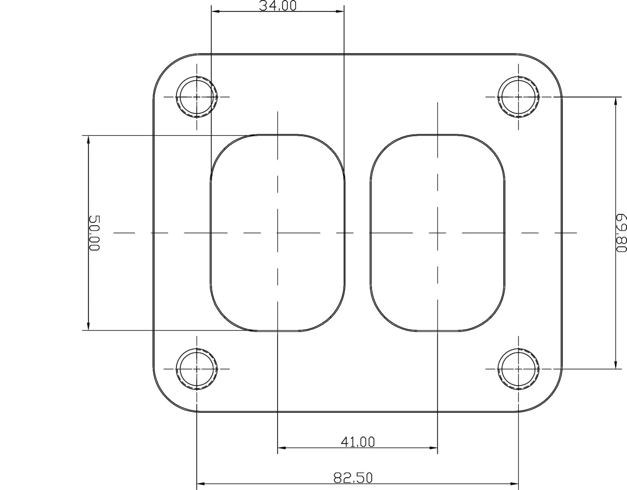 Aeroflow Performance Fabrication AF9551-0003 Stainless Steel Turbine Inlet Flange Twin Entry Weld-On Suit T04Z/GT42/GT45 SR