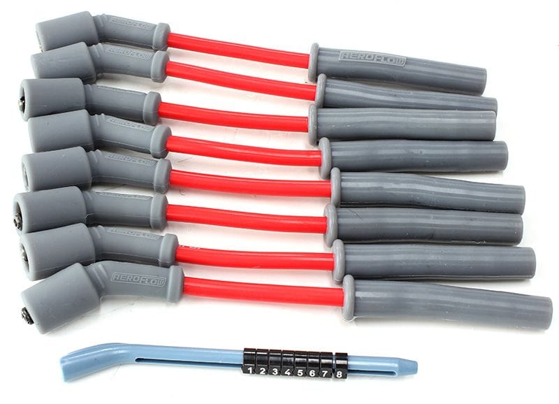 Aeroflow Performance Fits GM LS1 engines, 8" length Aeroflow Xpro Red 8.5mm Spark Plug Wire Sets AF4530-32819 SR