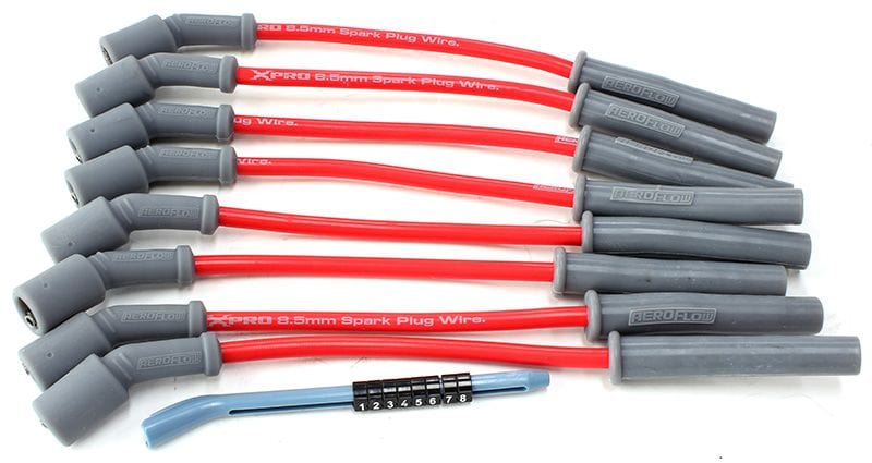 Aeroflow Performance Fits GM LS2/LS3 engines, 12" length Aeroflow Xpro Red 8.5mm Spark Plug Wire Sets AF4530-32829 SR