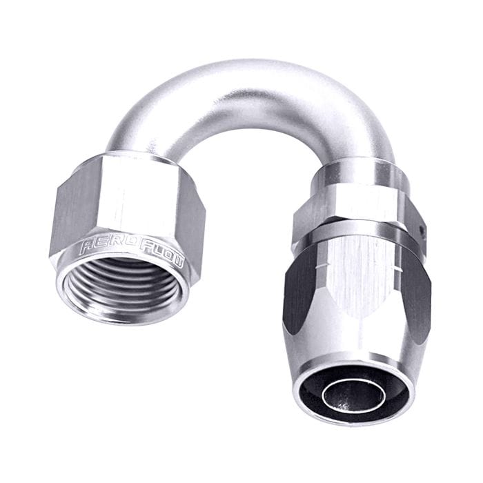 Aeroflow Performance Fittings 500 Series Cutter Swivel 180° Hose End. Suits 100 & 450 Series Hose SR