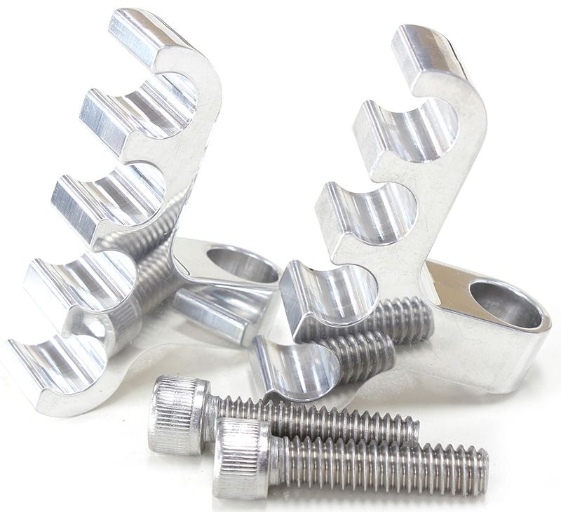 Aeroflow Performance Holds x4 Leads, Mounts to Valve Covers 1/4" Bolt Aeroflow Ignition Lead Separator - Polished (Pair) AF64-9704 SR